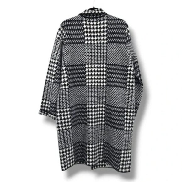CYRUS Houndstooth Long Coatigan - Picture 3 of 11